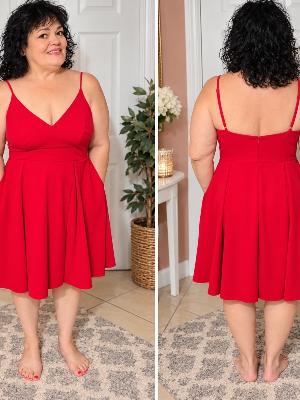 ❤️ DB Studio David's Bridal Red Crepe Homecoming Cocktail Party Dress Size 18